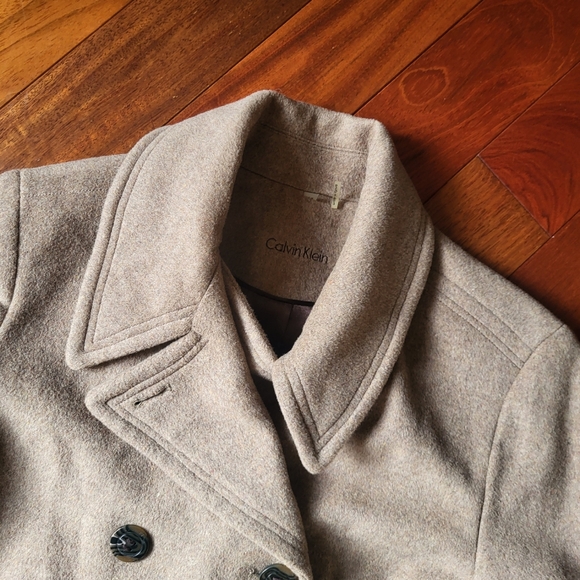 Calvin Klein Classic Cashmere Wool Blend Double Breasted Winter Coat - Picture 1 of 16